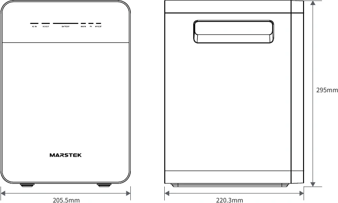 Dimension drawing ng V500 mula sa manual